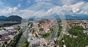 Panorama view of Kranj, Slovenia, Europe photo