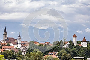 Kranj town with Alps in Slovenia photo