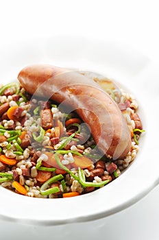 Kransky sausage with Barley Porridge