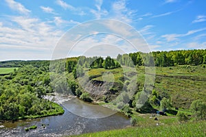 Krasivaya Mecha river landscape near Ishutino Mount