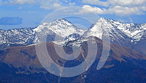 Krasnaya Polyana, Sochi. Mountain pass valley type Pseashkho.