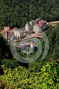 Krasnaya Polyana, Sochi, ski resort, cable car, top view