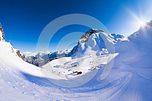 Krasnaya polyana winter Caucasus landscape, Sochi photo