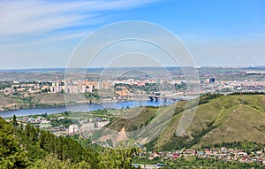 Krasnoyarsk city. View from hill photo