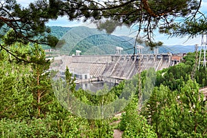 Krasnoyarsk Dam is powerful Siberian hydroelectric power photo