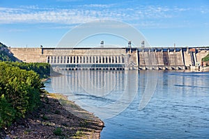 Krasnoyarsk dam. Yenisei River. Russia