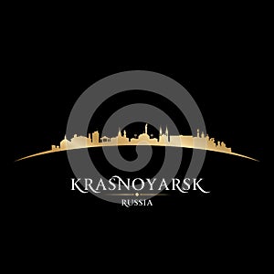 Krasnoyarsk Russia city skyline silhouette black background