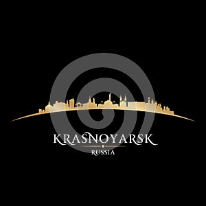 Krasnoyarsk Russia city skyline silhouette black background photo
