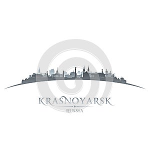 Krasnoyarsk Russia city skyline silhouette white background photo