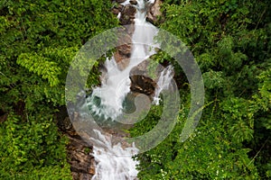 Krathing waterfall in the rainy season and refreshing greenery forest in the national park of Khao Khitchakut Chanthaburi province