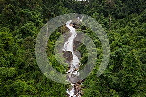 Krathing waterfall in the rainy season and refreshing greenery forest in the national park of Khao Khitchakut Chanthaburi province