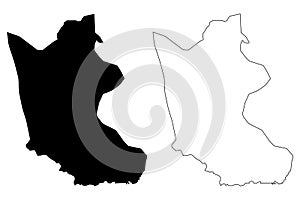 Kratie Province Kingdom of Cambodia, Kampuchea, Provinces of Cambodia map vector illustration, scribble sketch Kraches map photo