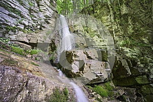 Kratka waterfall in Velka Fatra mountains in Slovakia