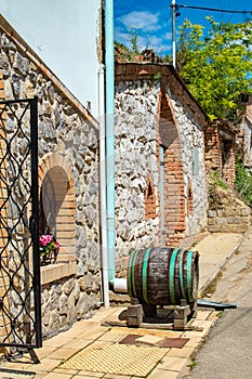 Kravi Hora, Boretice, Czech Republic - June 06 2020: Historic colourful houses and cellars of family wineries making