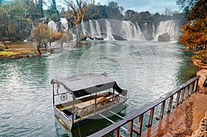 Kravica waterfall on the TrebiÅ¾at River, in the karstic heartland of Herzegovina in Bosnia and Herzegovina.