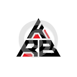 KRB triangle letter logo design with triangle shape. KRB triangle logo design monogram. KRB triangle vector logo template with red