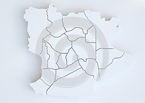Krefeld and his districts - 3D Rendering