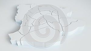 Krefeld and his districts - 3D Rendering