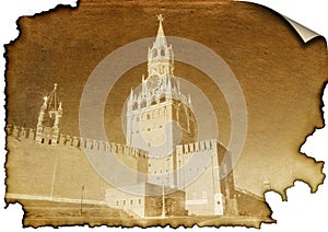 The Kremlin on burned paper