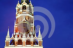Kremlin chiming clock of Spasskaya Tower photo