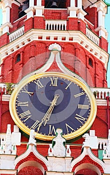 Kremlin chiming clock of the Spasskaya Tower photo
