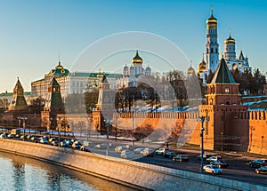 Kremlin embankment of the Moscow river.