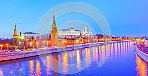 The Kremlin in Moscow at night