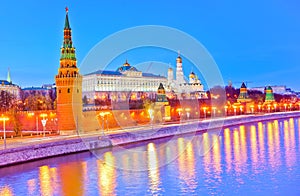 The Kremlin in Moscow at night