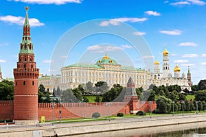 Kremlin of Moscow, Russia. The view from the big stone bridge