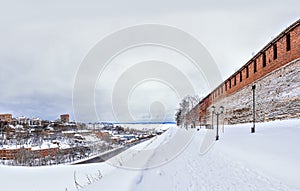 Kremlin Nizhny Novgorod in Russia. Winter.