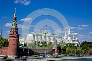 Kremlin Palace and Moscow river, view from the bridge