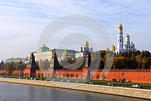 Kremlin wall and Moskva river photo