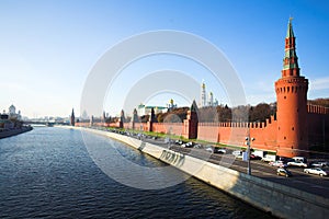 Kremlin wall and Moskva river photo