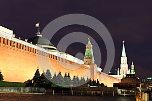 Kremlin wall, Senate and Senate tower, Nikolskaya tower and Leni