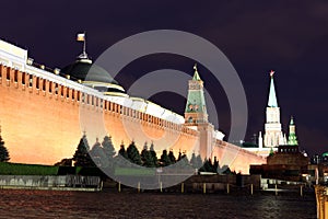 Kremlin wall, Senate and Senate tower, Nikolskaya tower and Leni