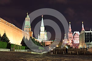 Kremlin wall, Senate tower, Nikolskaya tower, Historical museum