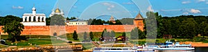 Kremlin wall and tower in Velikiy Novgorod