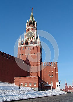 Kremlins' Saivoury(Spasskay)Tower with horologium