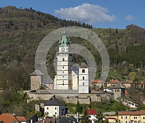 Kremnica town castle in the springtime. Kremnica. Slovakia