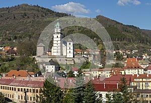 Kremnica town castle in the springtime. Kremnica. Slovakia