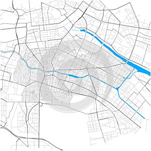 Kreuzberg, Berlin, Deutschland high detail vector map