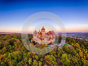 Kreuzenstein castle in Leobendorf village near Vienna in Austria photo