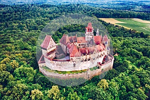 Kreuzenstein castle in Leobendorf village near Vienna in Austria photo