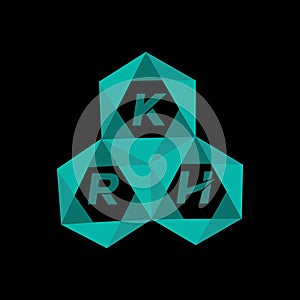 KRH creative minimalist letter logo. KRH unique vector initials alphabet letter logo design