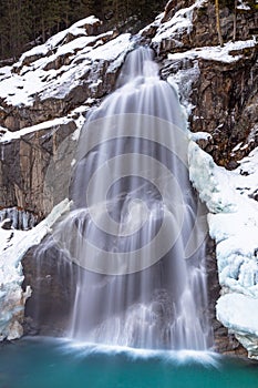 Krimml waterfall in winter