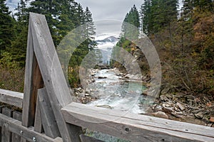 Krimml Waterfalls, Krimmler Wasserfalle,in High Tauern National Park, Austria. Krimmler Ache river falls. Beautiful