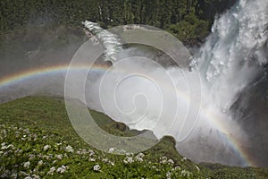 Krimmler Falls, Ache and rainbow, Austria