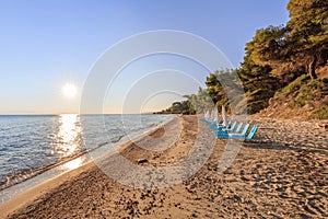 Kriopigi beach. Kassandra of Halkidiki peninsula, Greece photo