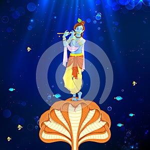 Krishna dancing on Kaliya Naag