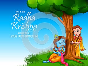 Krishna Janmashtami festival background of India in vector